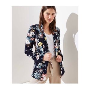 Loft Navy Blue Floral Blazer